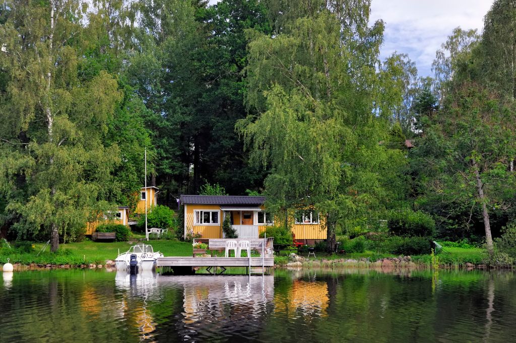 summer house in a lake