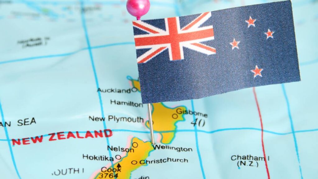 New Zealand pinned on the map