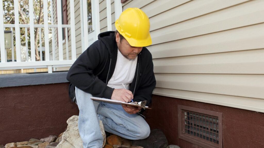 home inspector checking a house