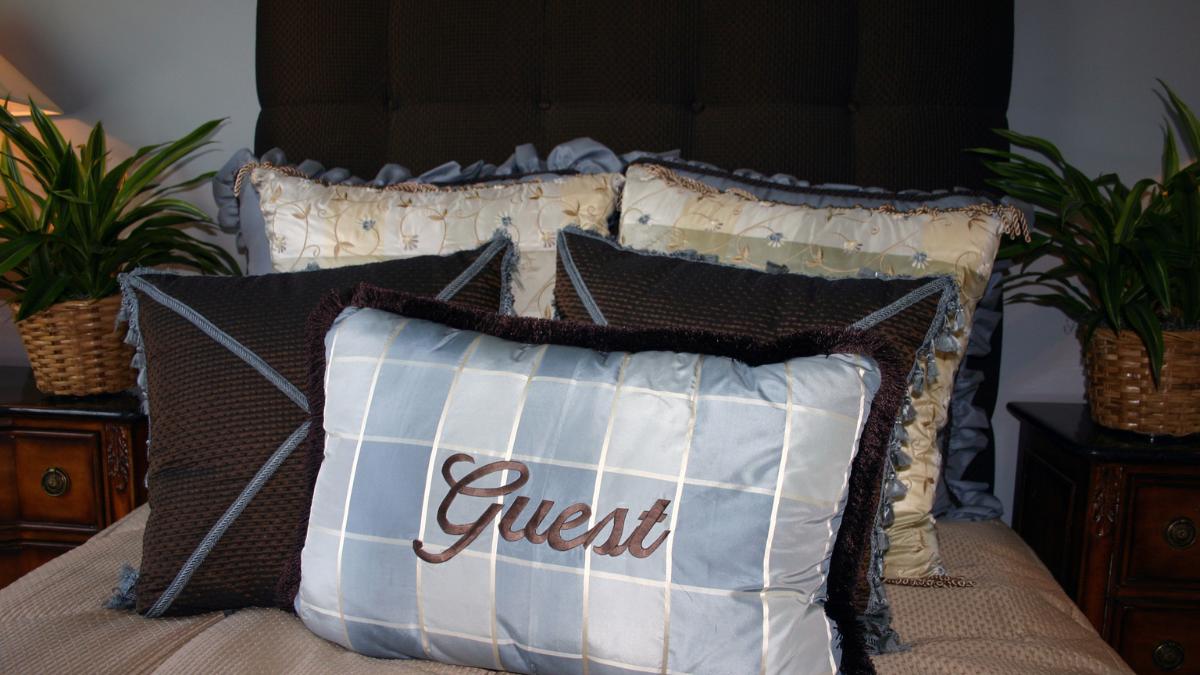 guest room with guest pillow