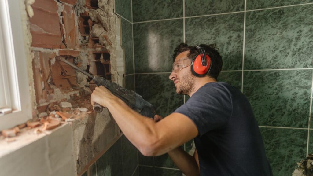 Guy doing some Bathroom Renovation