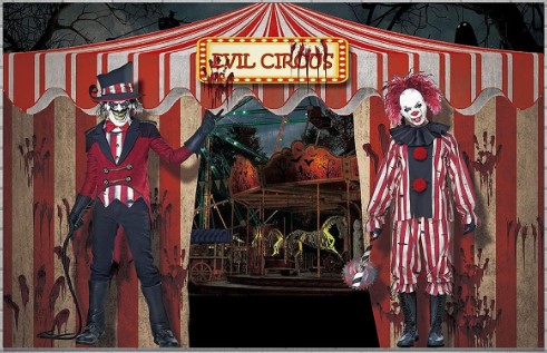 Horror Circus Theme Backdrop