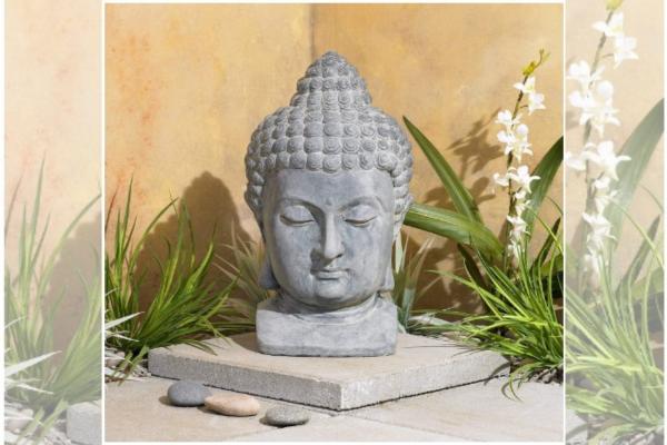 Meditating Buddha Head Statue