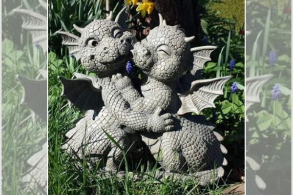 Ebros Gift Fiery Romance Hatchling Dragon Lovers Garden Statue