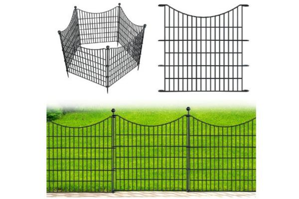 5 Panels No Dig Decorative Outdoor Garden Fence for Yard