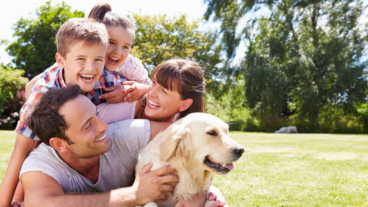 Family with pet