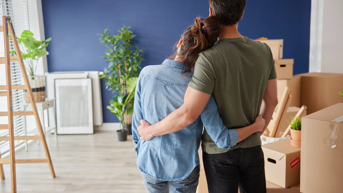 couple at peace with their new home