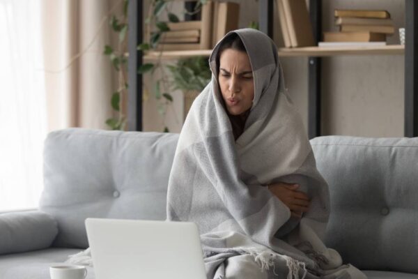 girl chilling with blanket