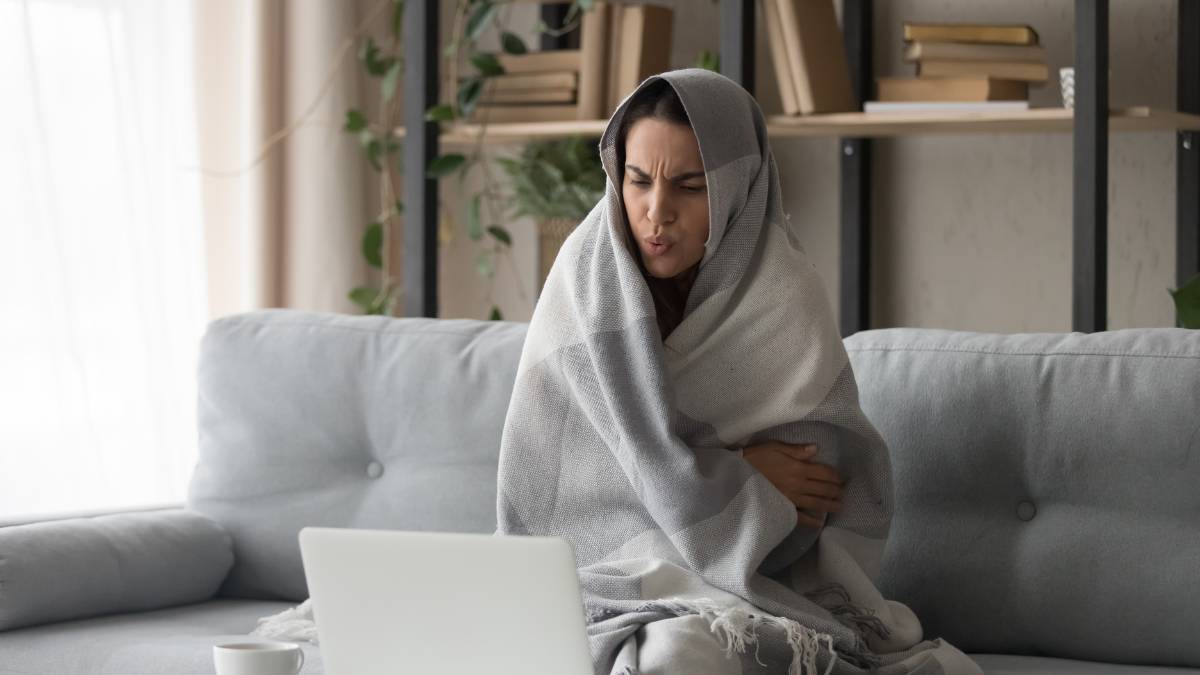 girl chilling with blanket