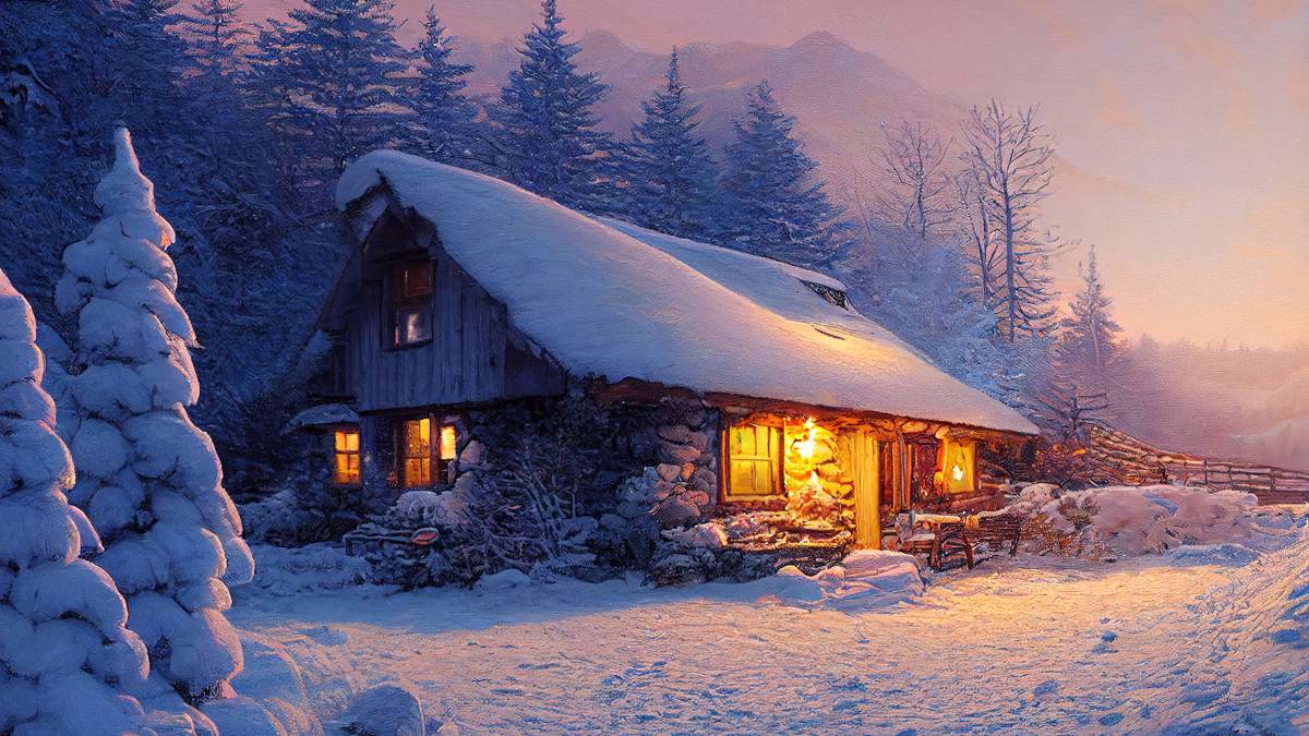 home covered in snow
