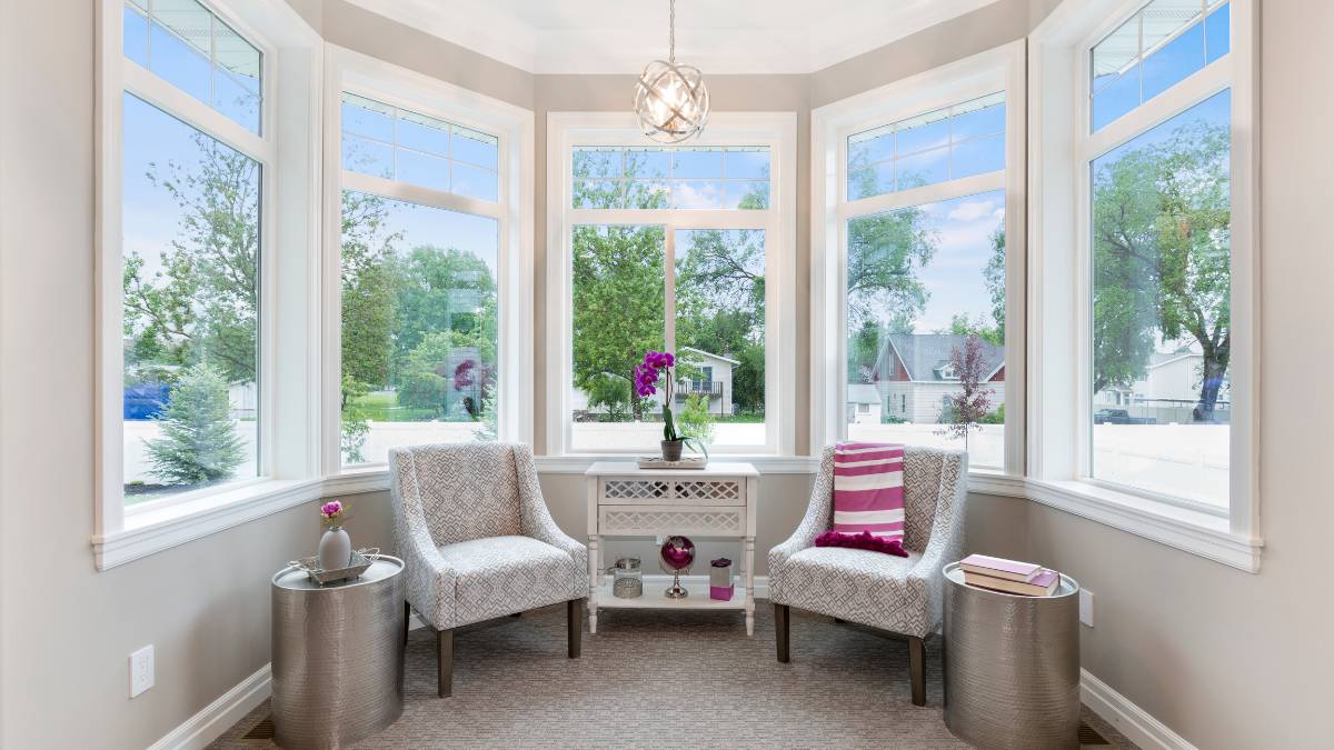 Reading nook with picture window