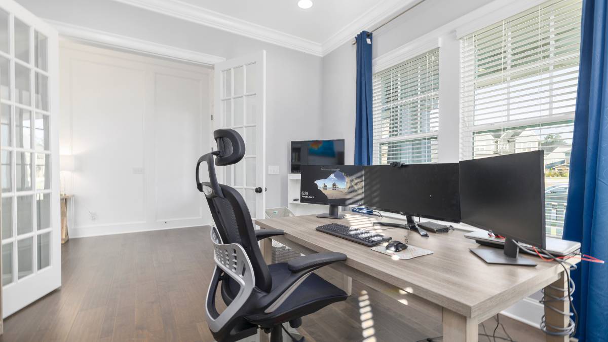 home office chair facing window