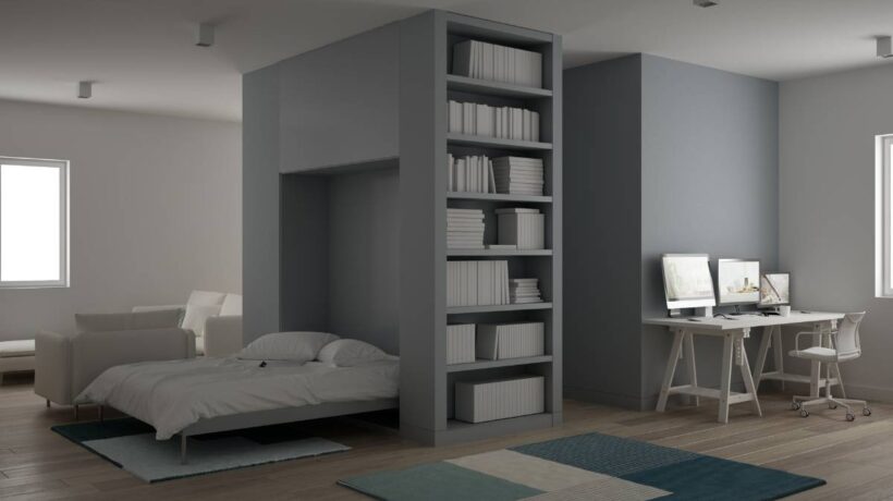 hide away bed with cabinet