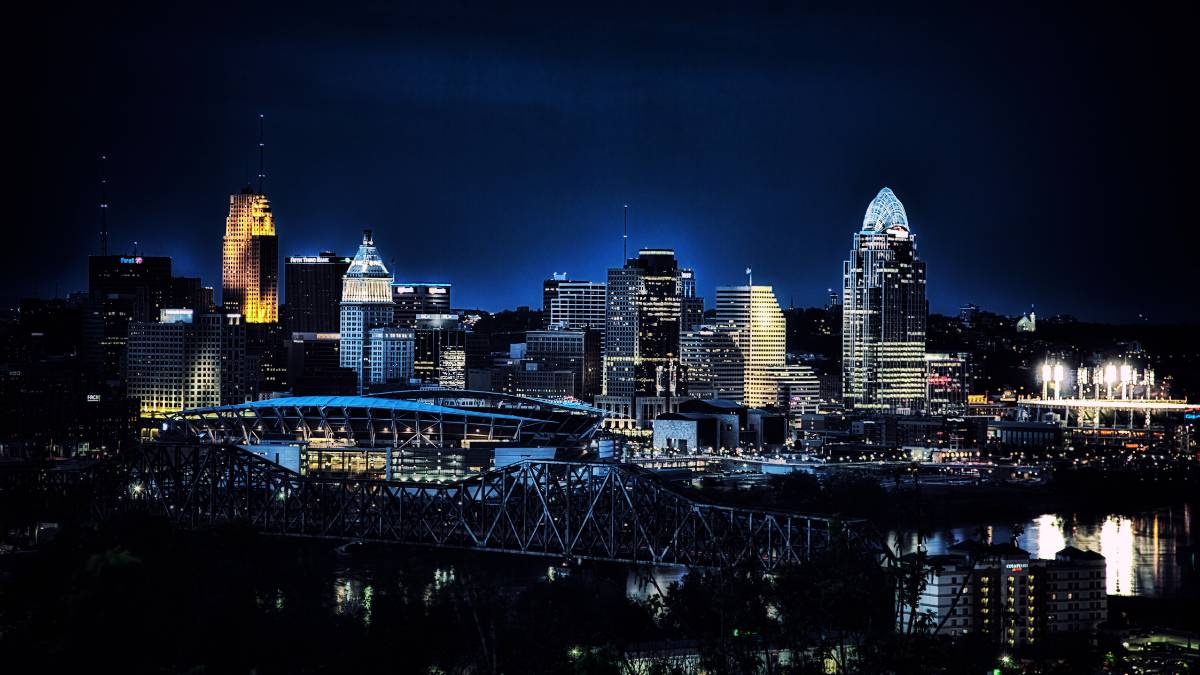 Cincinnati at night