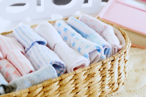 baby laundry in a basket