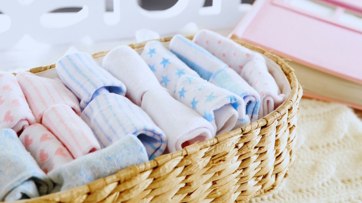 baby laundry in a basket