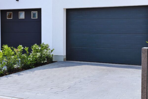 modern black garage door