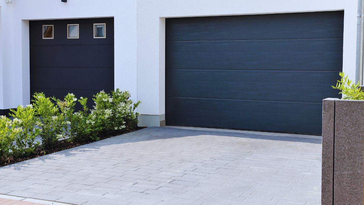 modern black garage door