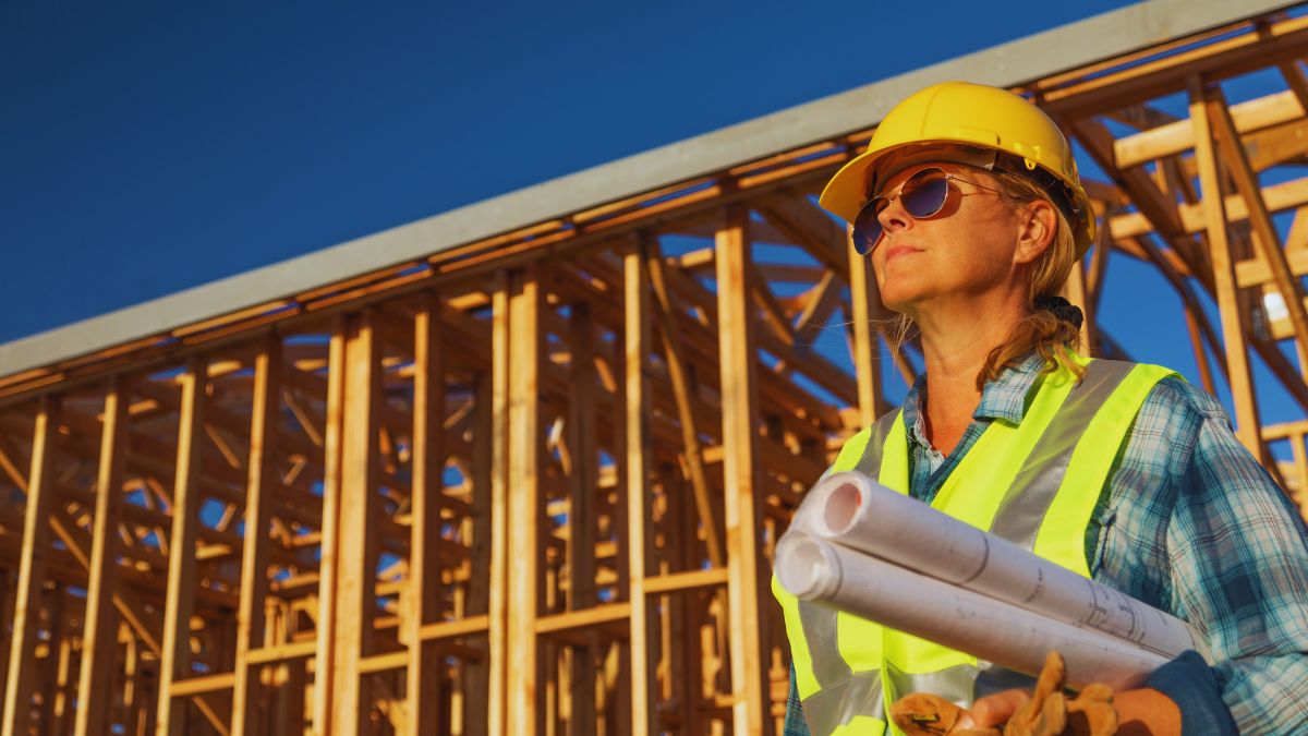 woman in a construction site