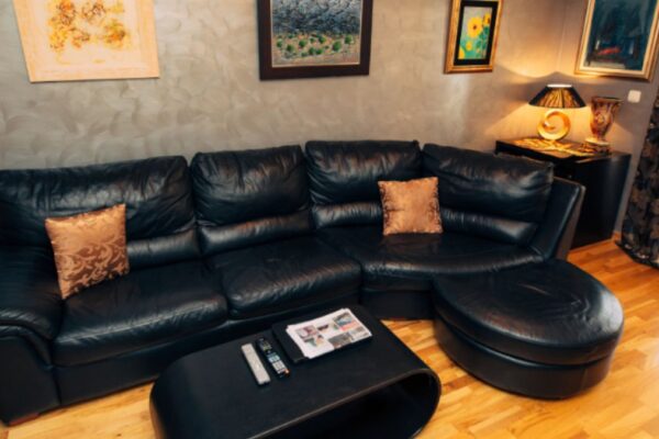 black modern sofa