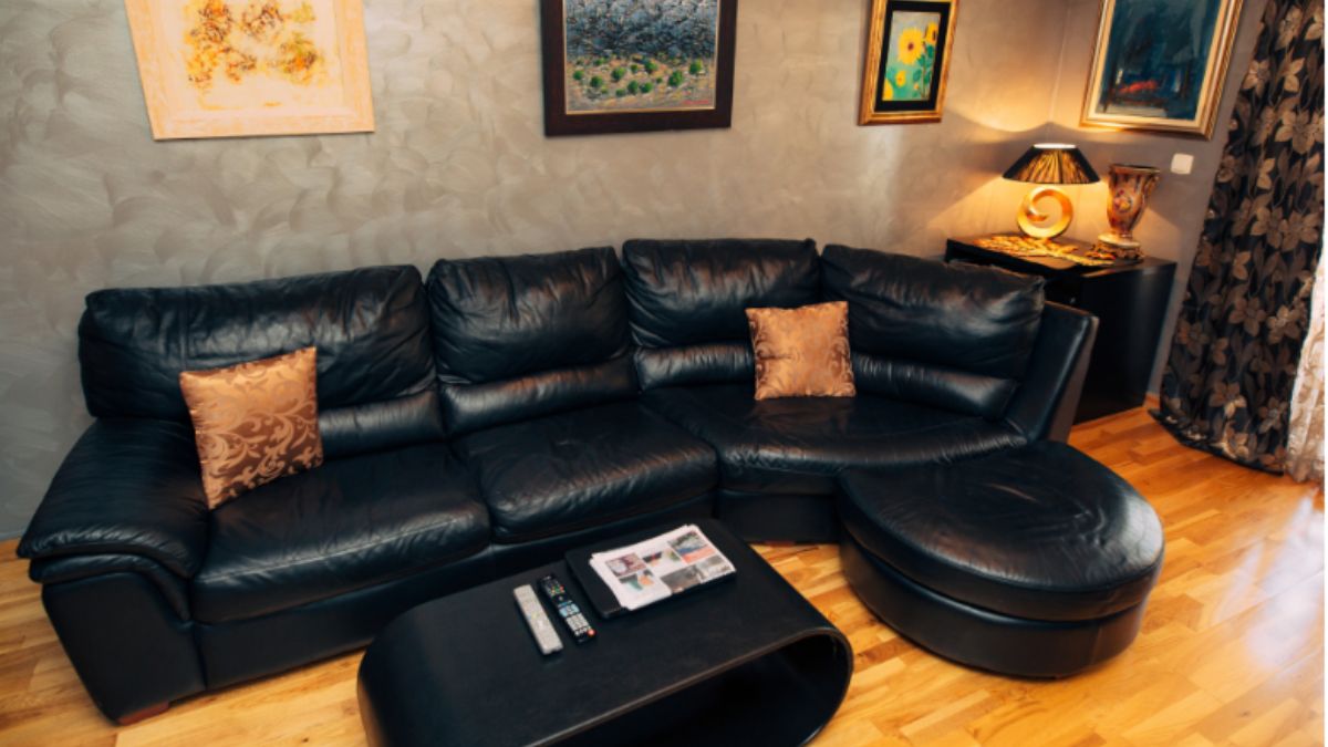 black modern sofa