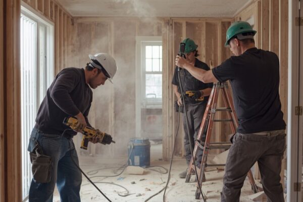 workers in a home renovation