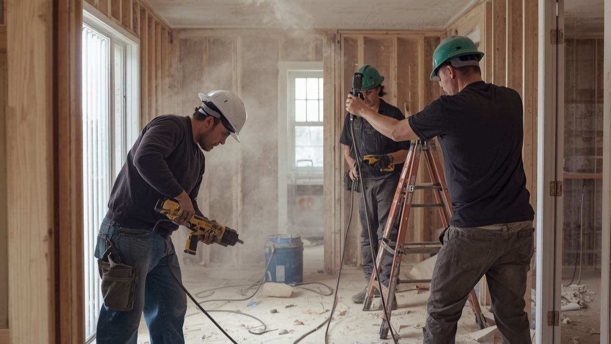 workers in a home renovation