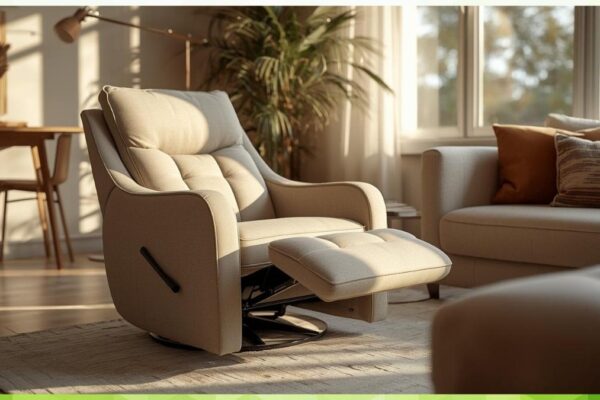 a modern recliner in the living room