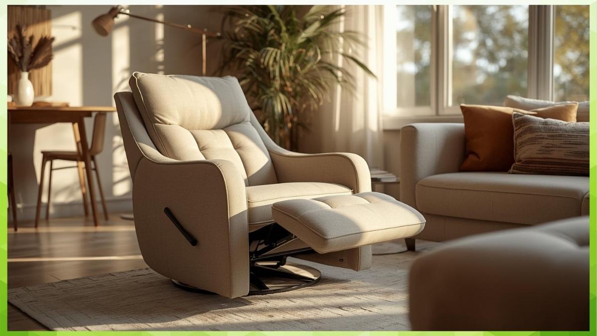 a modern recliner in the living room