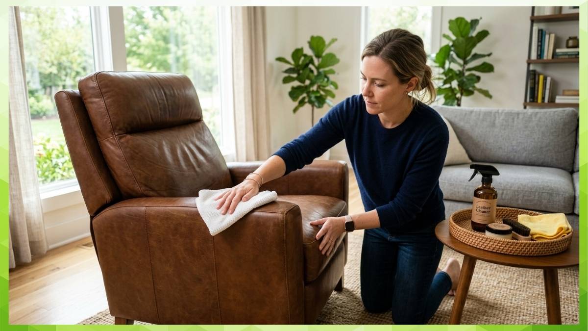 a person cleaning a recliner