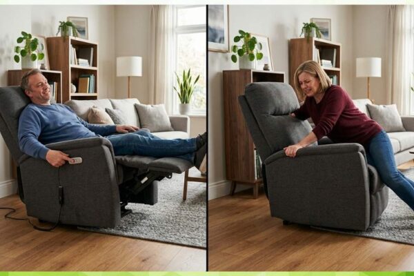 Power recliner vs manual recliner illustration