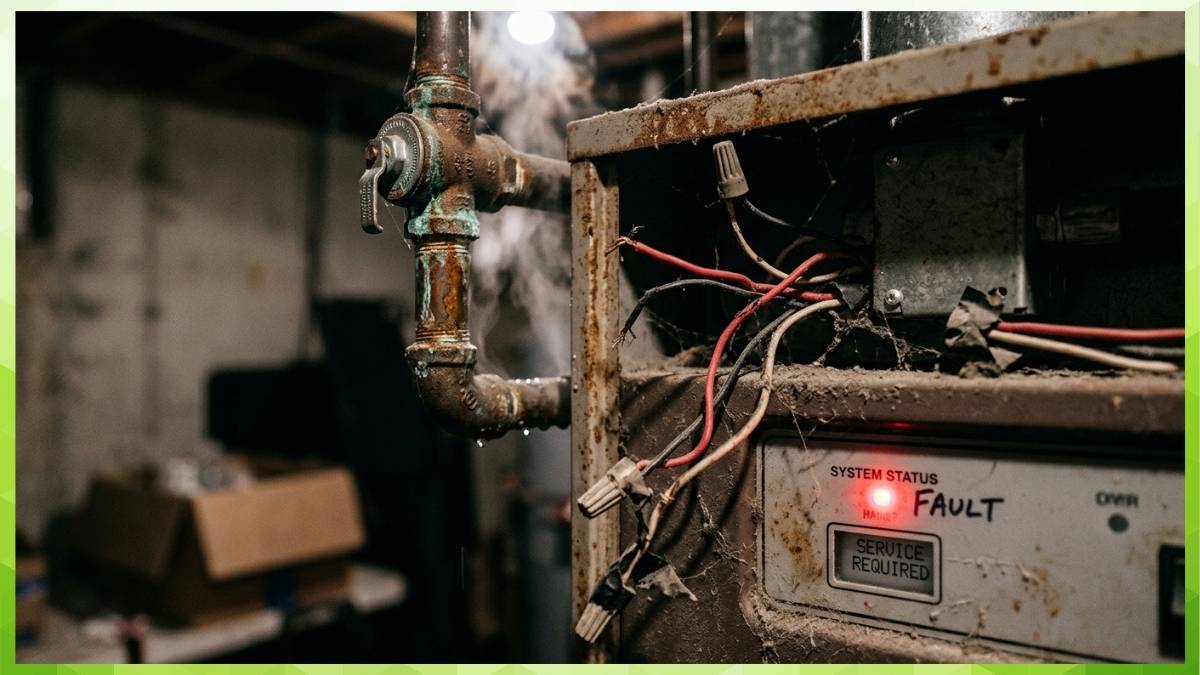 faulty and rusted heating system