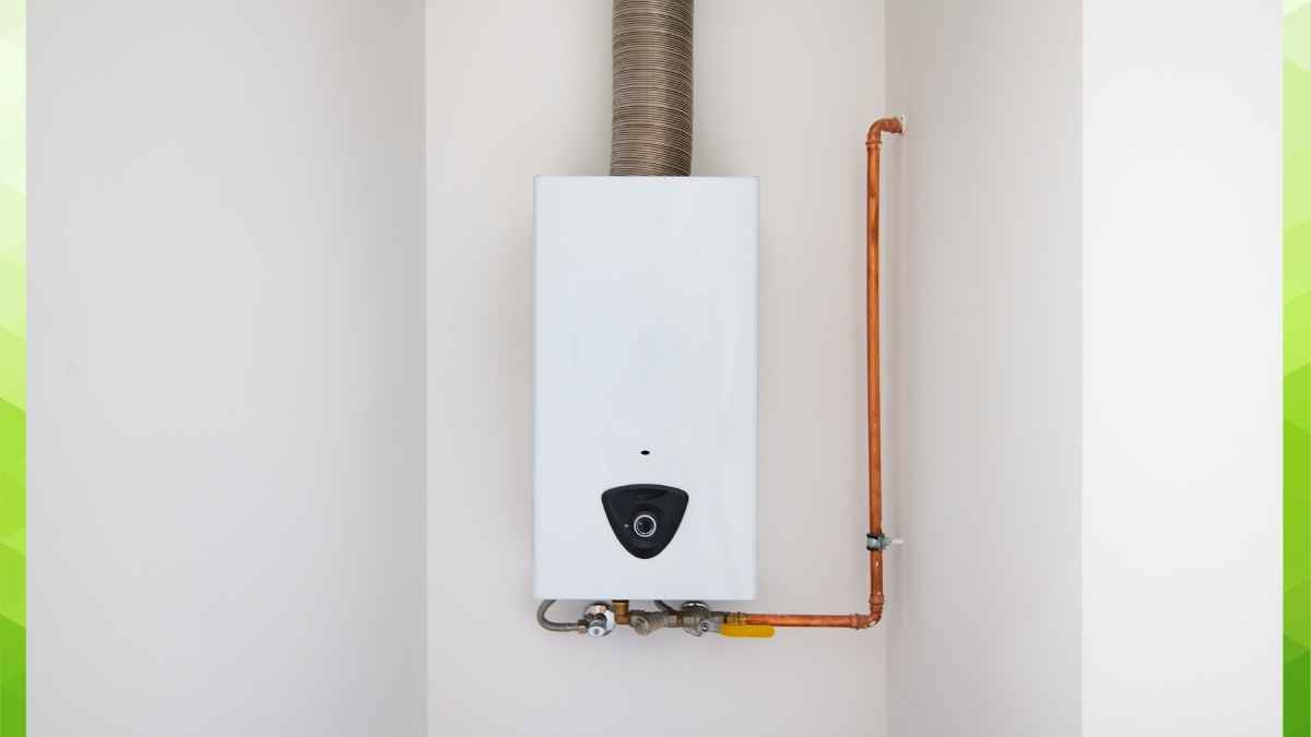 Tankless water heater in a wall